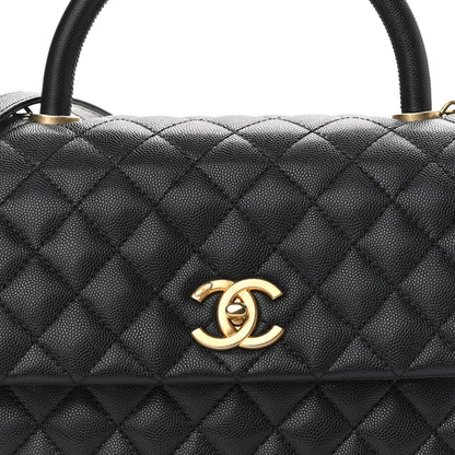 Chanel Caviar Quilted Medium Coco Handle Flap Black 8 of 11