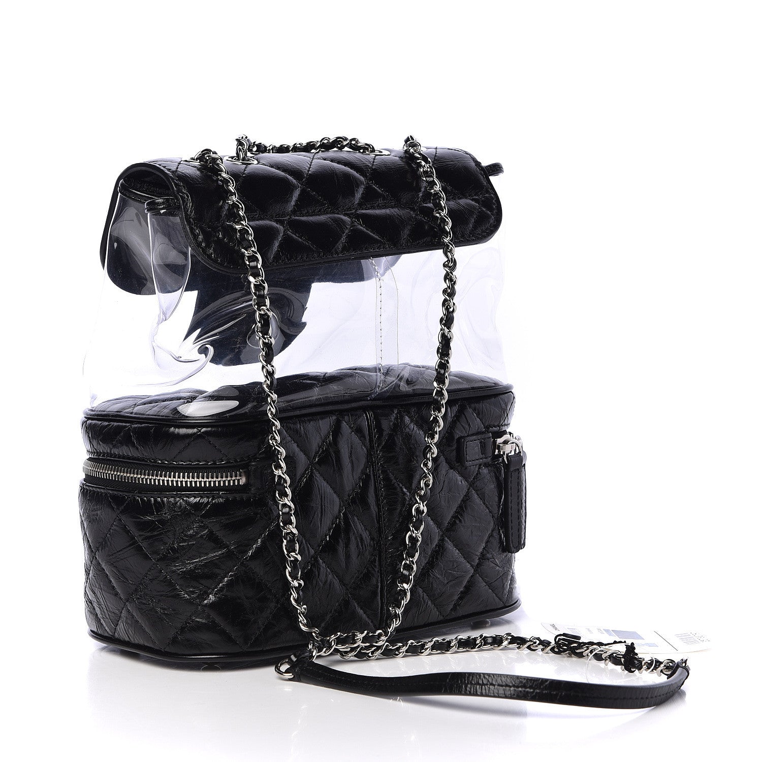 Chanel Crumpled Calfskin PVC Quilted Backpack Black 3 of 11