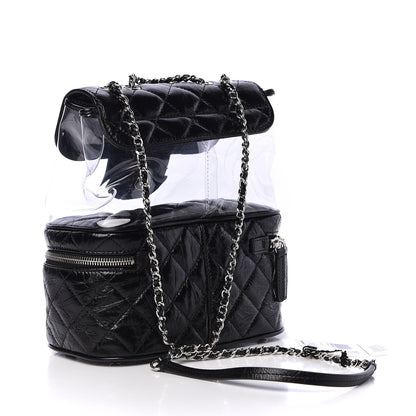 Chanel Crumpled Calfskin PVC Quilted Backpack Black 3 of 11