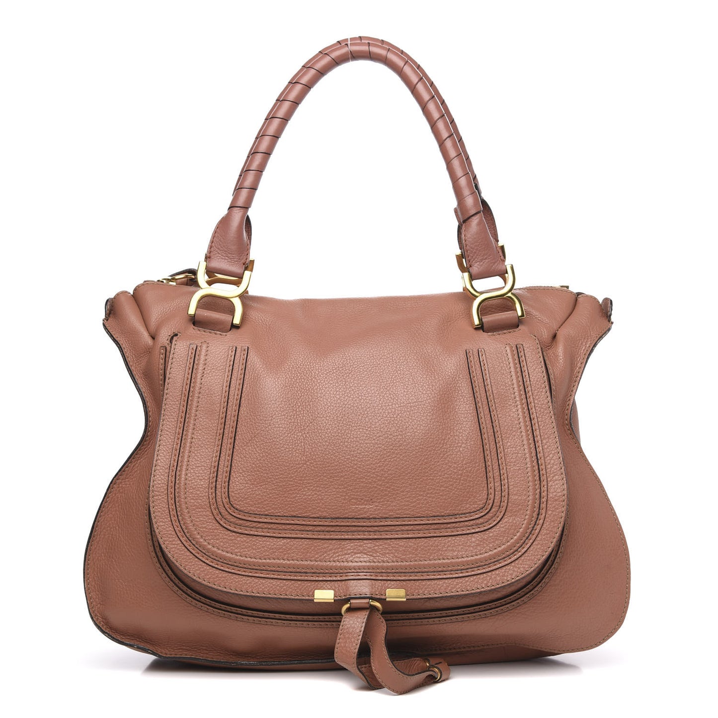 Calfskin Large Marcie Satchel Coral