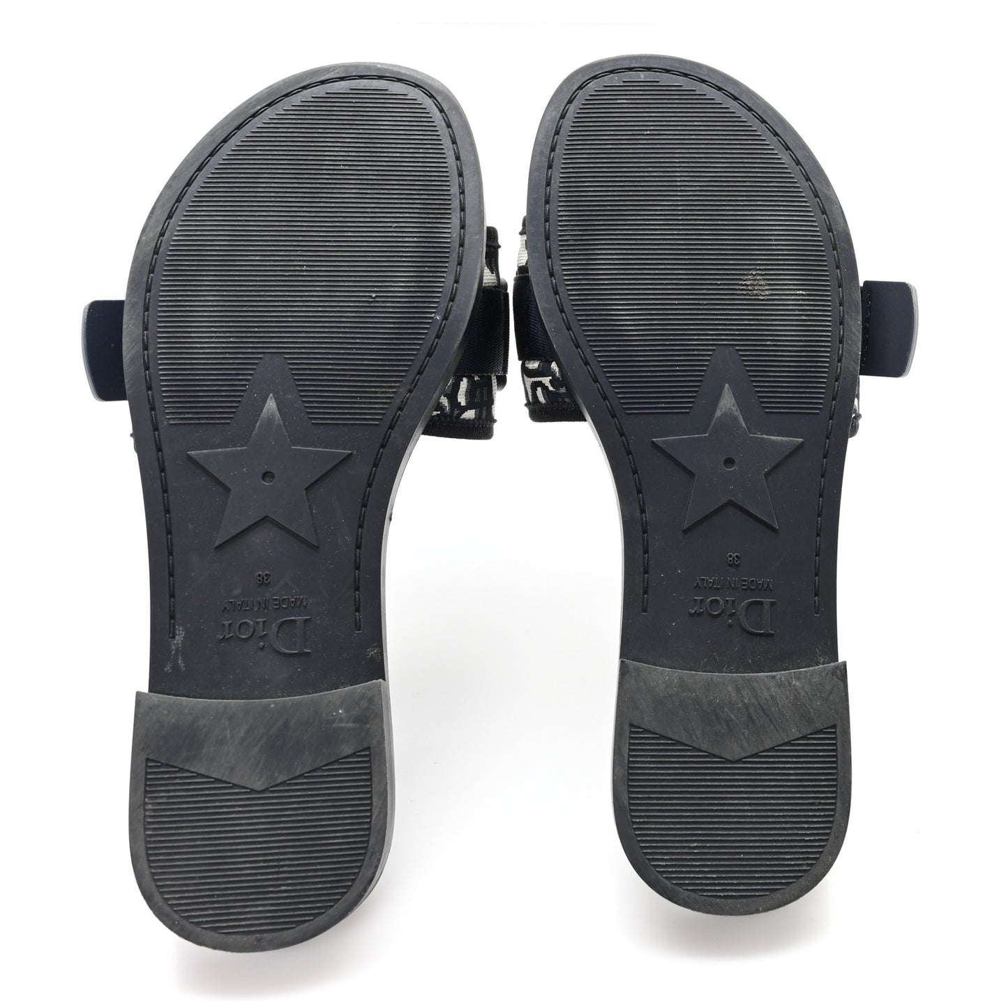Nylon Oblique Dio(r)evolution Slide Sandals 38 Deep Blue
