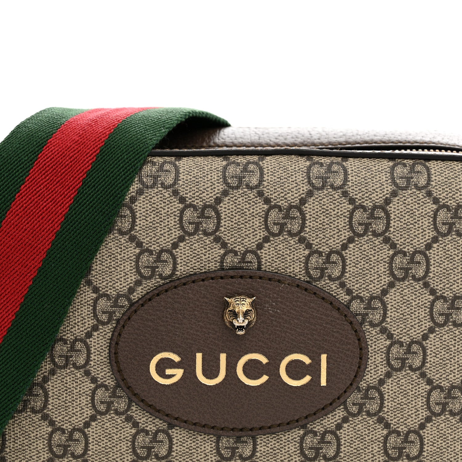 Gucci GG Supreme Monogram Web Neo Vintage Shoulder Bag Beige New Acero Crop 8 of 12