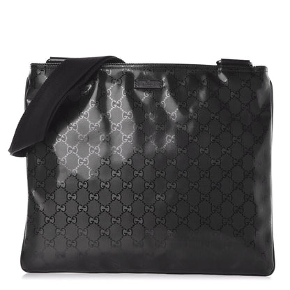 Gucci Imprime Monogram Medium Flat Messenger Bag Black 1 of 7