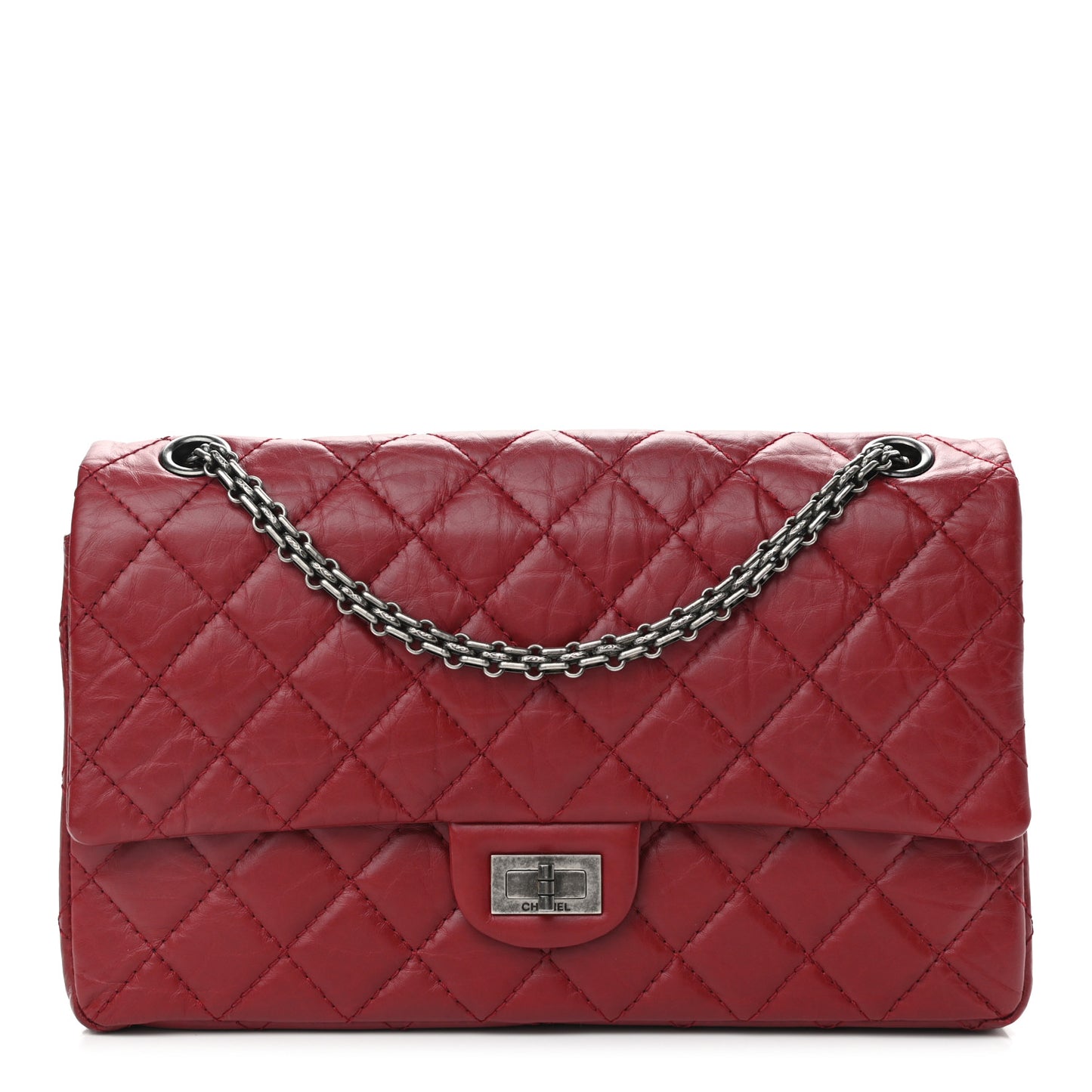 Aged Calfskin Quilted 2.55 Reissue 226 Flap Red