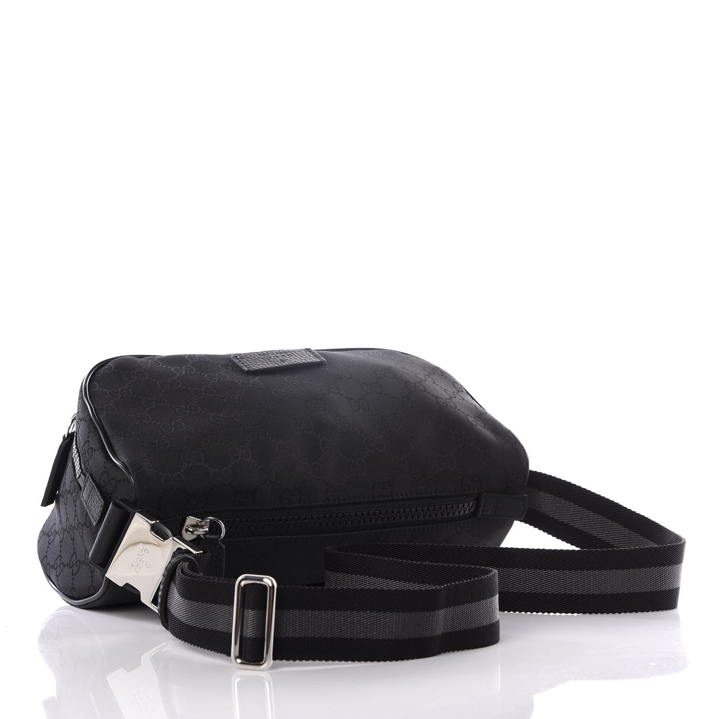 Nylon Monogram Fanny Pack Belt Bag Black