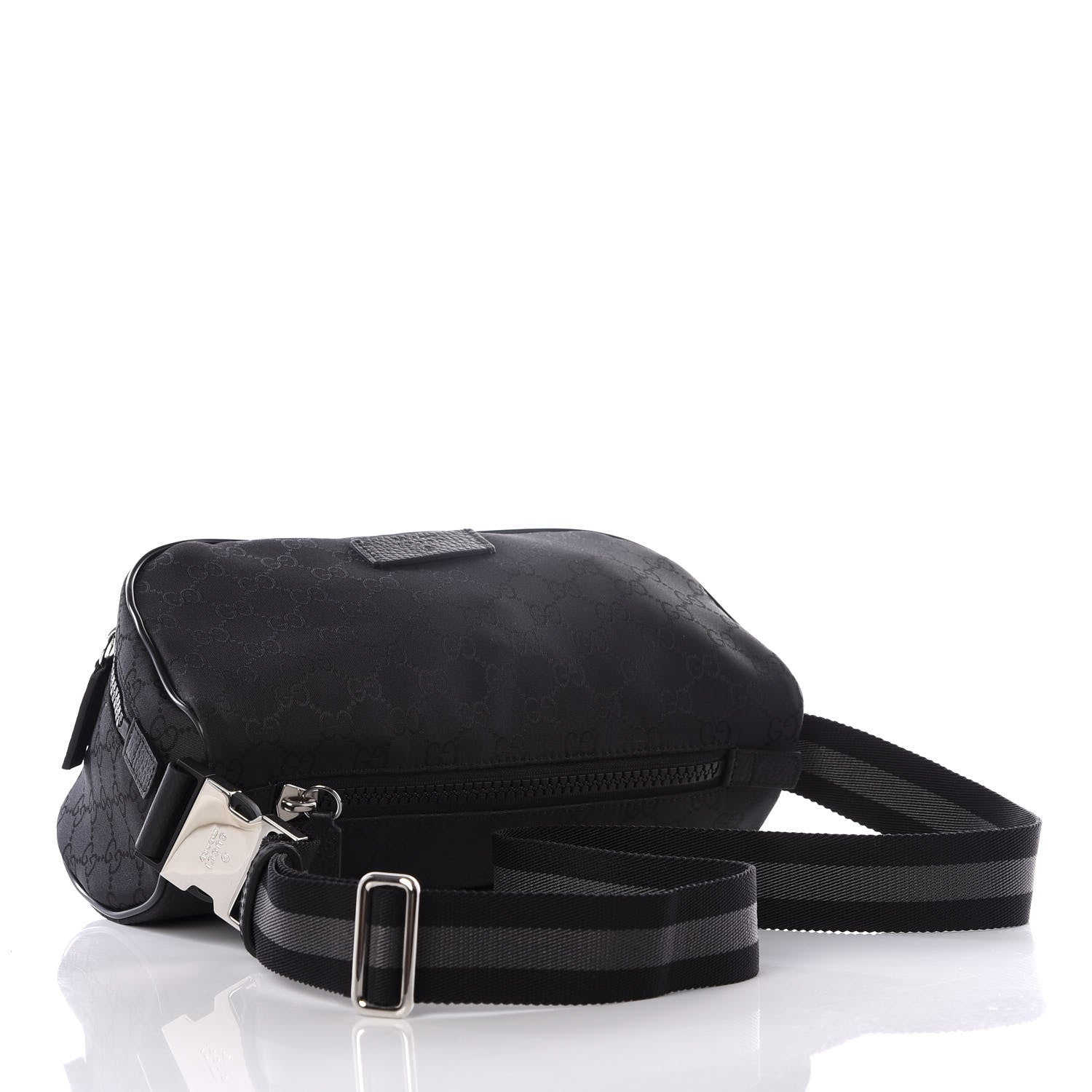 Gucci Nylon Monogram Fanny Pack Belt Bag Black 2 of 9