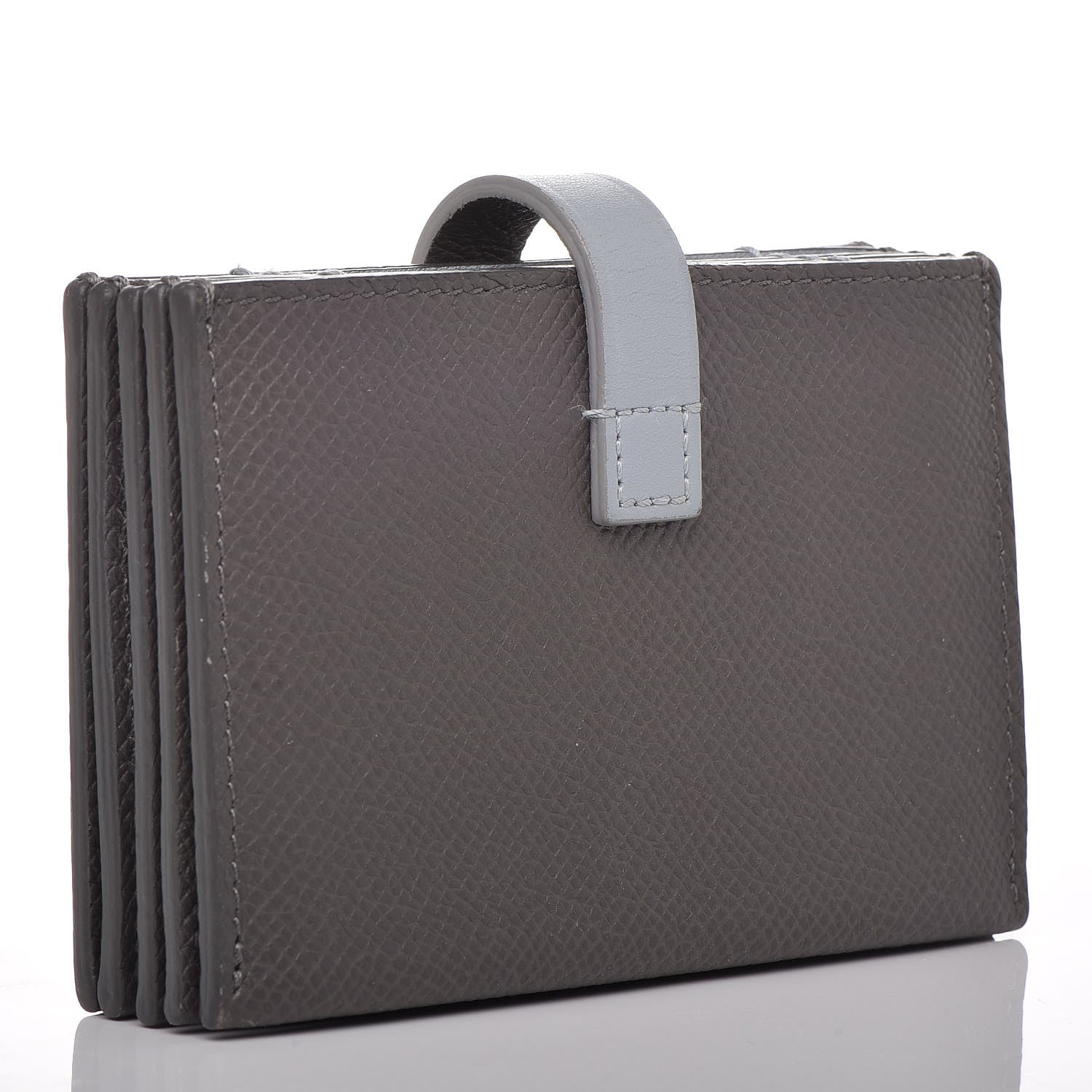 Celine Grained Shiny Calfskin Accordion Card Holder Grey 3 of 8