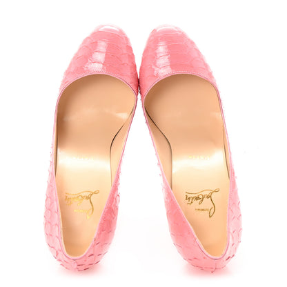 Christian Louboutin Snakeskin Fifi 100 Pumps 39 Rose 2 of 9