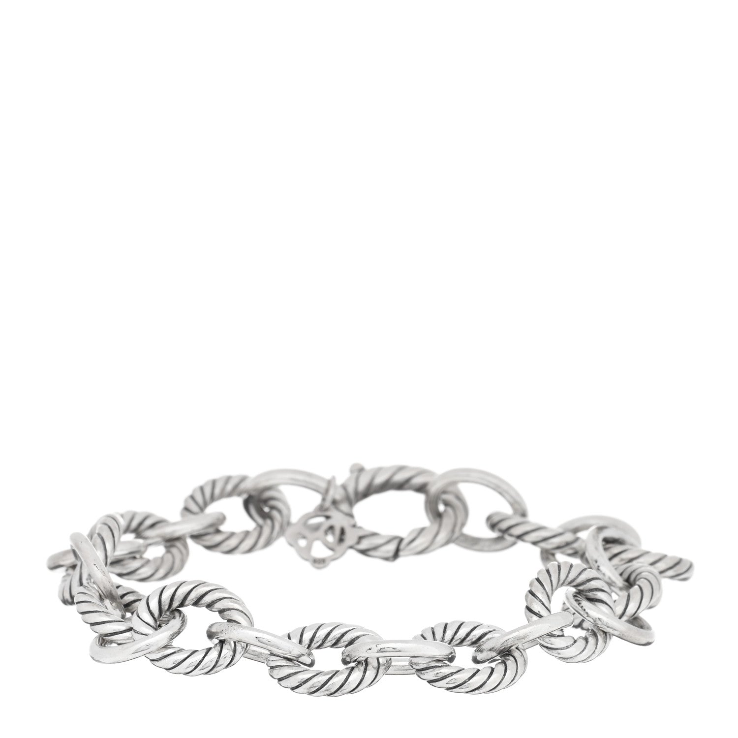 David Yurman Sterling Silver 10mm Medium Oval Link Bracelet 1 of 3