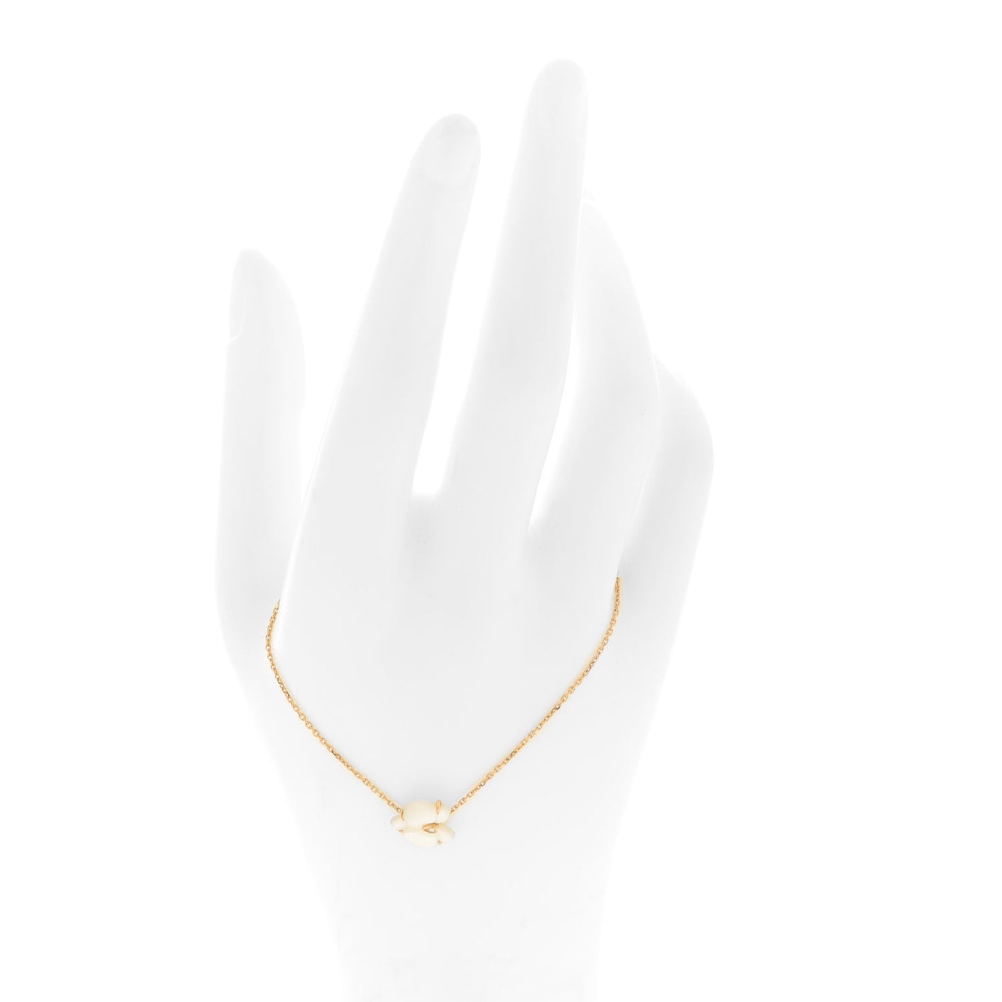 18K Yellow Gold Diamond White Mother of Pearl Caresse D'Orchidees Par Cartier Bracelet