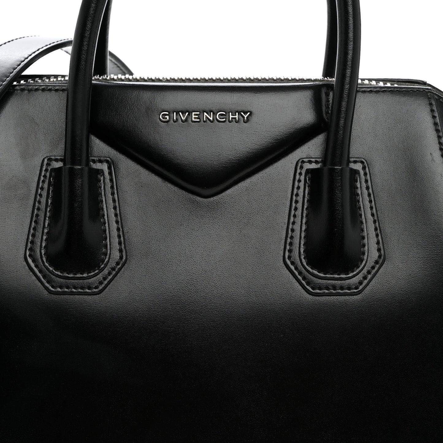 Shiny Lord Calfskin Small Antigona Black
