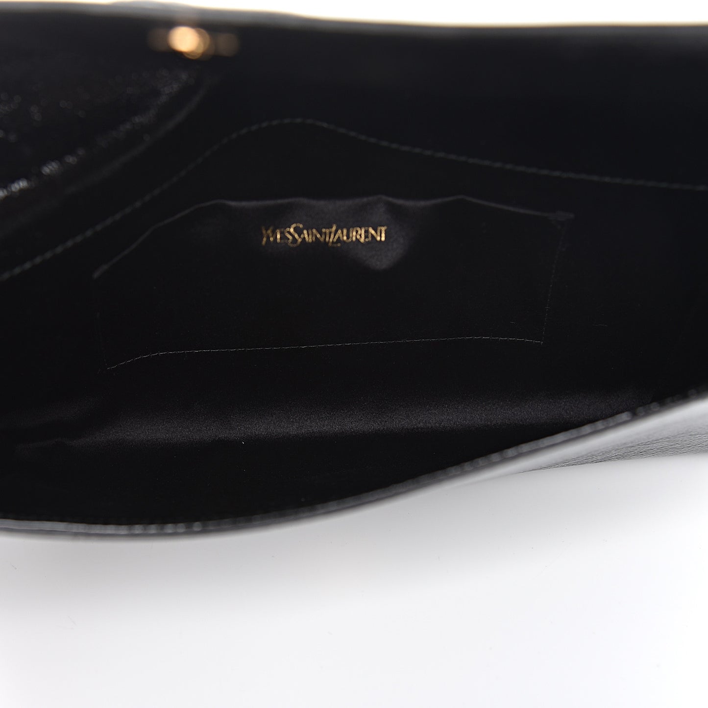 Textured Patent Monogram Large Belle De Jour Clutch Black