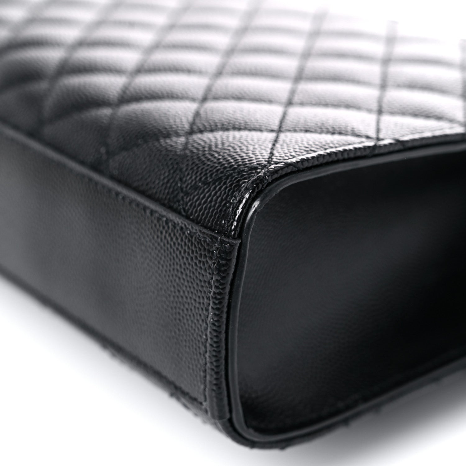 Saint Laurent Grain De Poudre Textured Mixed Matelasse Triquilt Medium Monogram Satchel Black 11 of 11