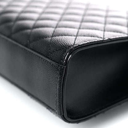 Saint Laurent Grain De Poudre Textured Mixed Matelasse Triquilt Medium Monogram Satchel Black 11 of 11