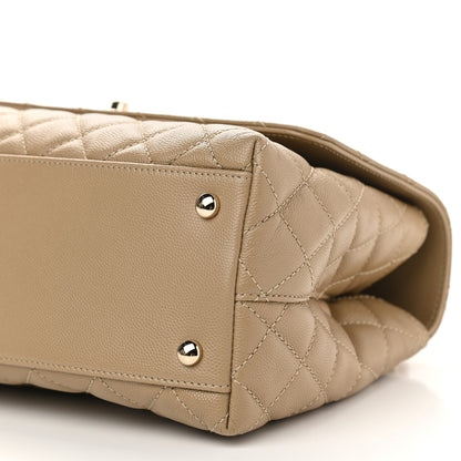 Chanel Caviar Lizard Embossed Quilted Small Coco Handle Flap Dark Beige 9 of 9