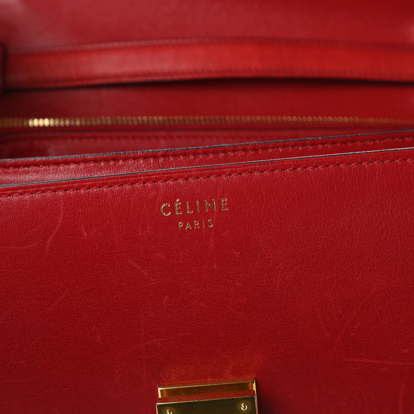 Box Calfskin Medium Classic Box Flap Bag Red