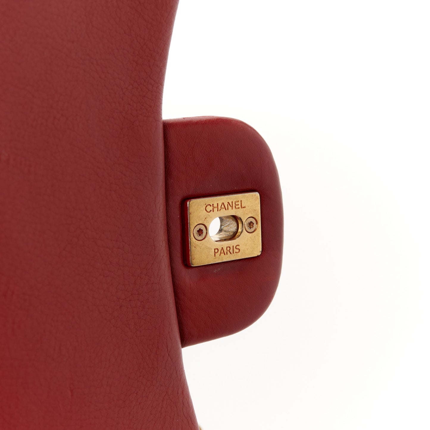 Calfskin Chevron Quilted Mini Rock The Corner Flap Red