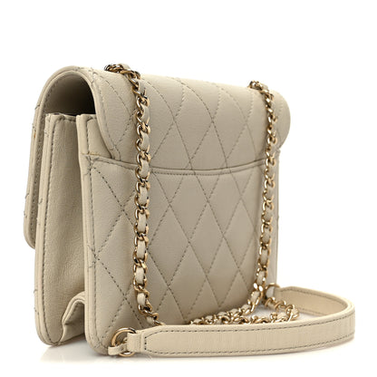 Chanel Sheepskin Quilted Mini Beauty Lock Flap Beige 3 of 10