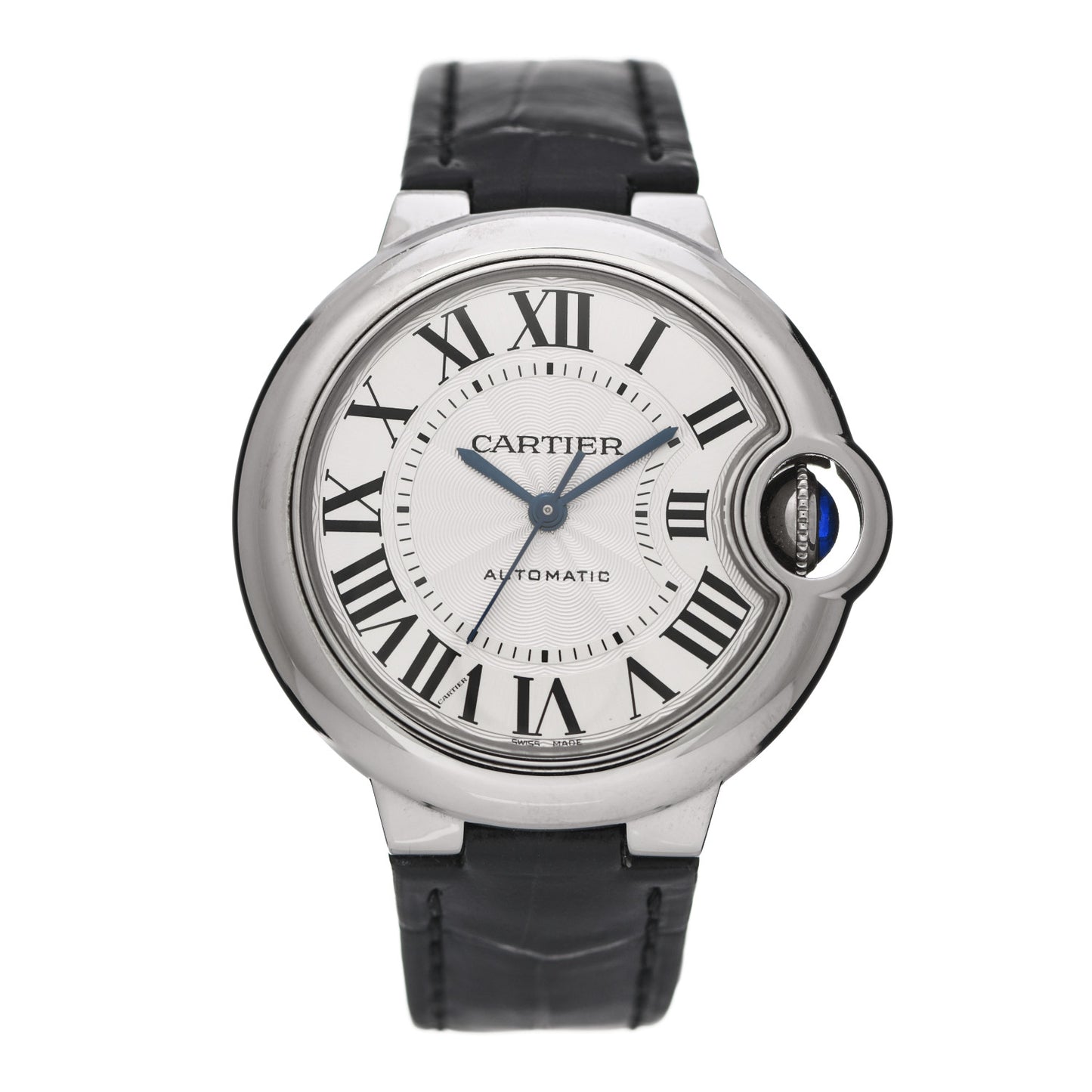 Stainless Steel Alligator 33mm Ballon Bleu De Cartier Automatic Watch