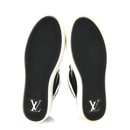 Louis Vuitton Patent Calfskin Monogram High Top Sneakers 36 Black 6 of 10
