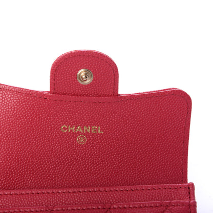 Chanel Caviar Quilted Flap Card Holder Wallet Dark Pink 6 of 9