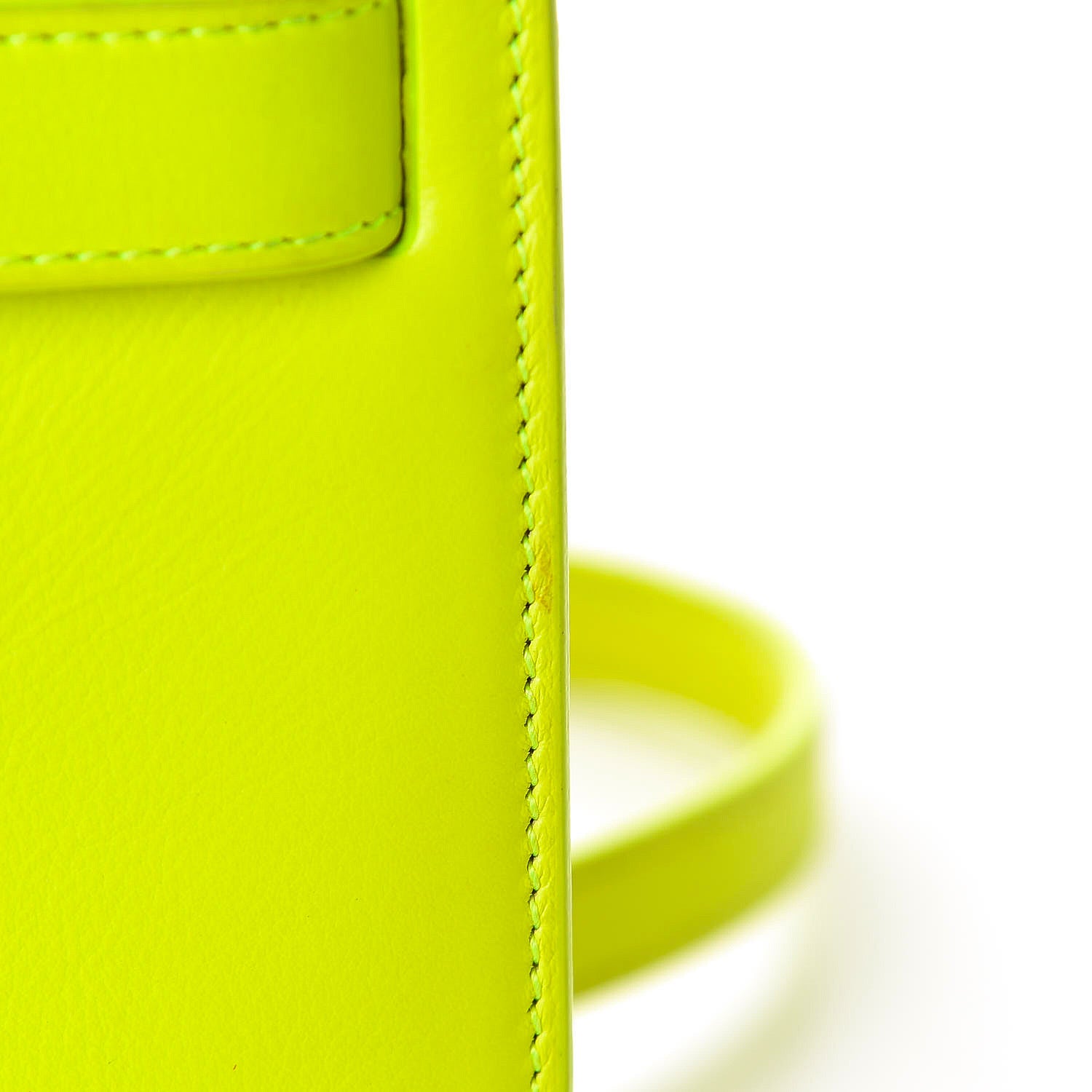 Saint Laurent Calfskin Nano Sac De Jour Neon Yellow 17 of 24