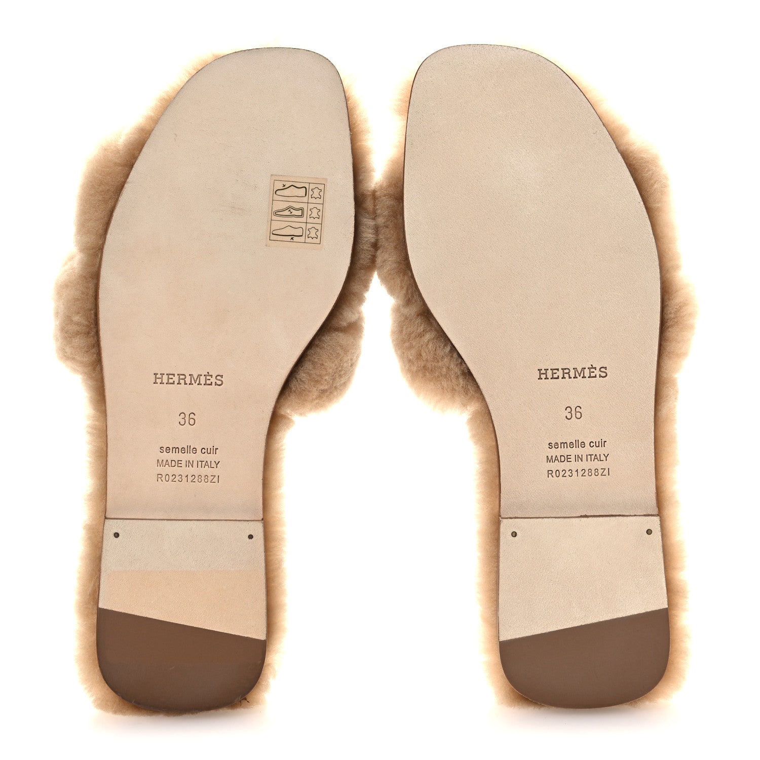 Hermes Woolskin Oran Sandals 36 Beige Argile 7 of 10