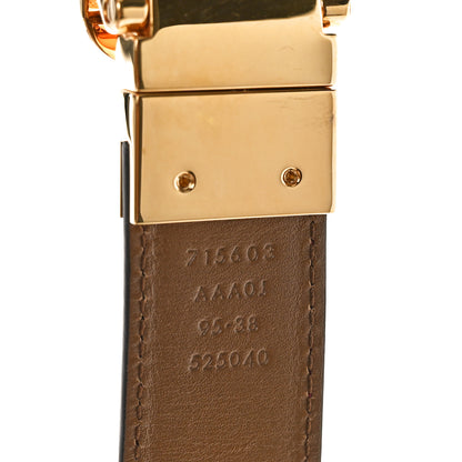 Gucci Textured Dollar Calfskin Ciny Calf Lux Squared Interlocking G 30mm Reversible Belt 95 38 Burgundy Warm Ebony 3 of 5