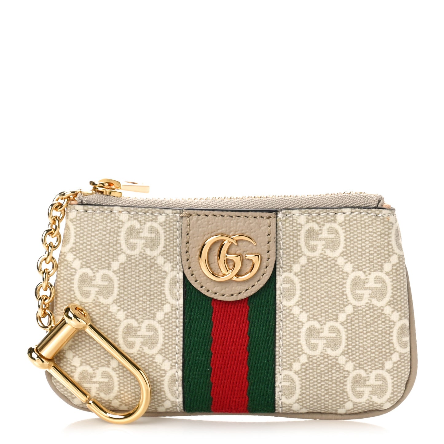 GG Supreme Monogram Web Ophidia Key Case Beige Mystic White Oatmeal