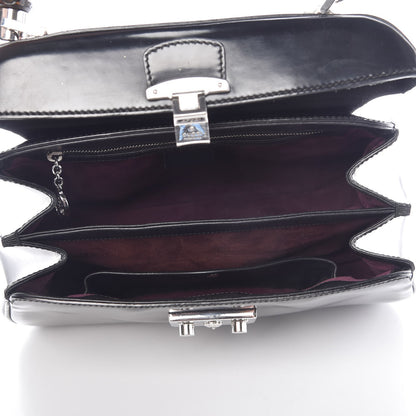 Gucci Regent Calfskin Bamboo Medium Lady Lock Top Handle Bag Black 5 of 13