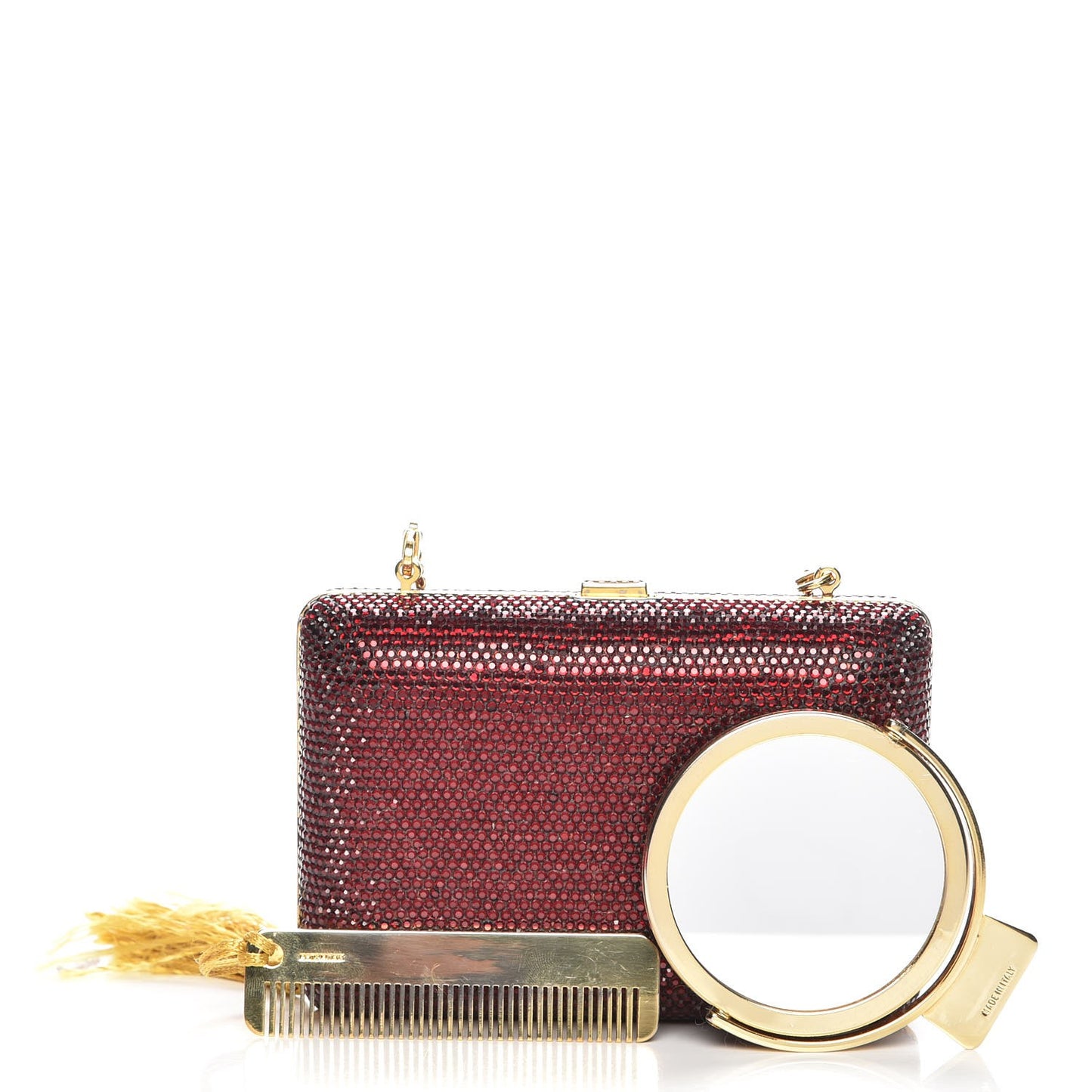 Crystal Minaudiere Clutch Red