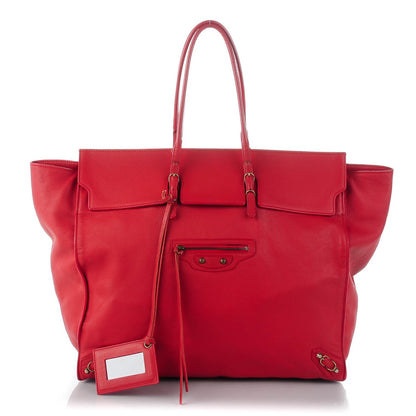 Balenciaga Veau Souple Papier Flap Tote Rouge 1 of 7
