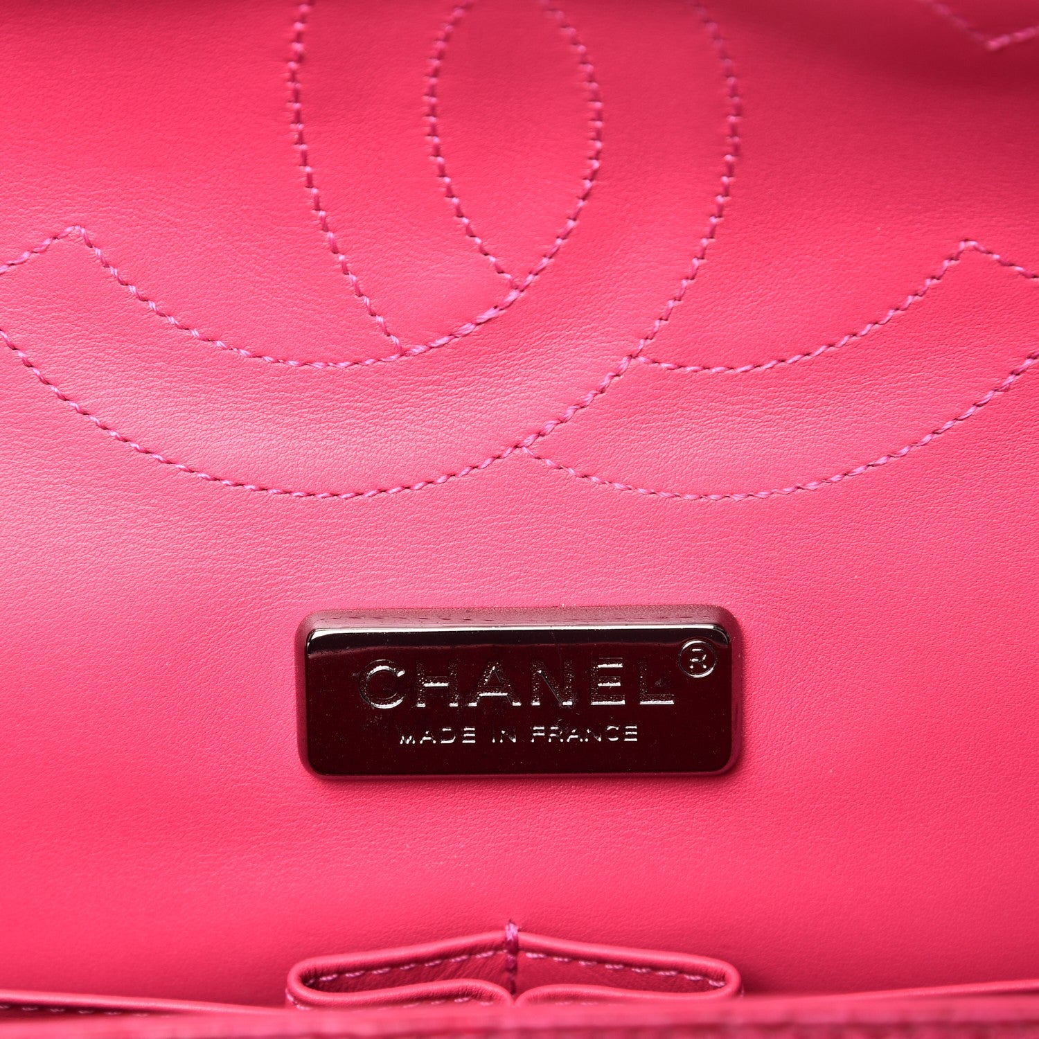 Chanel Python Jumbo Double Flap Dark Pink 6 of 9
