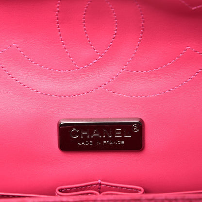 Chanel Python Jumbo Double Flap Dark Pink 6 of 9