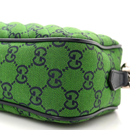 Gucci Monogram Multicolor Matelasse Diagonal Small GG Marmont Chain Shoulder Bag Green Blue 10 of 11