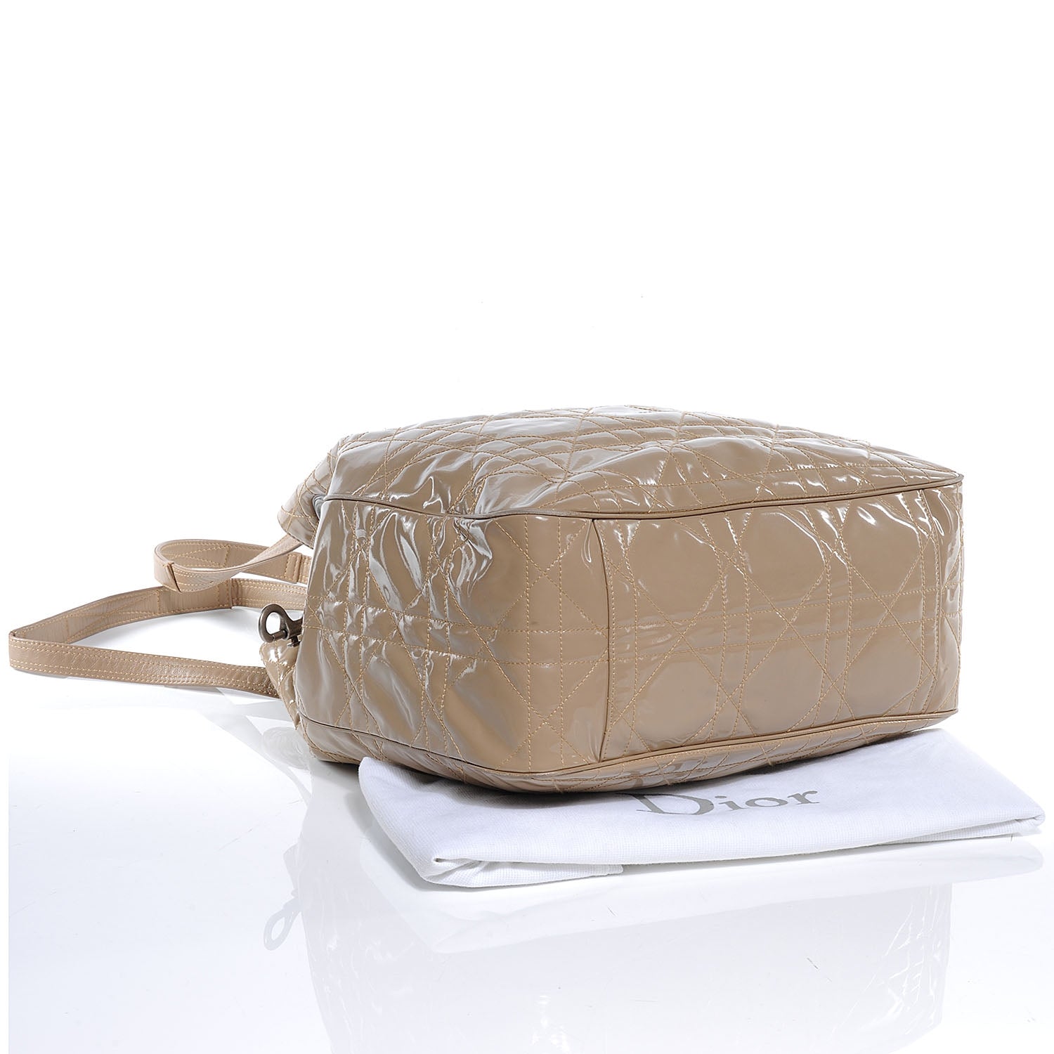 Christian Dior Vinyl Cannage Drawstring Tote Beige 4 of 7