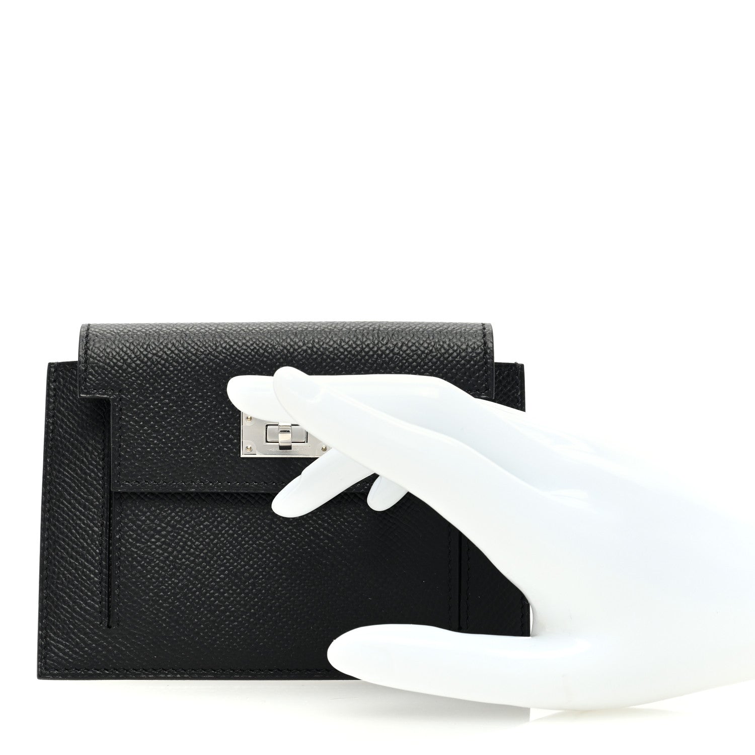 Hermes Epsom Kelly Pocket Compact Wallet Black 2 of 8