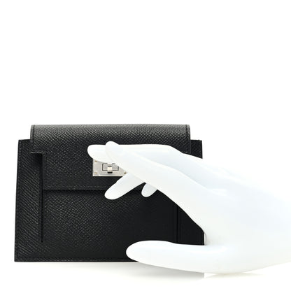 Hermes Epsom Kelly Pocket Compact Wallet Black 2 of 8