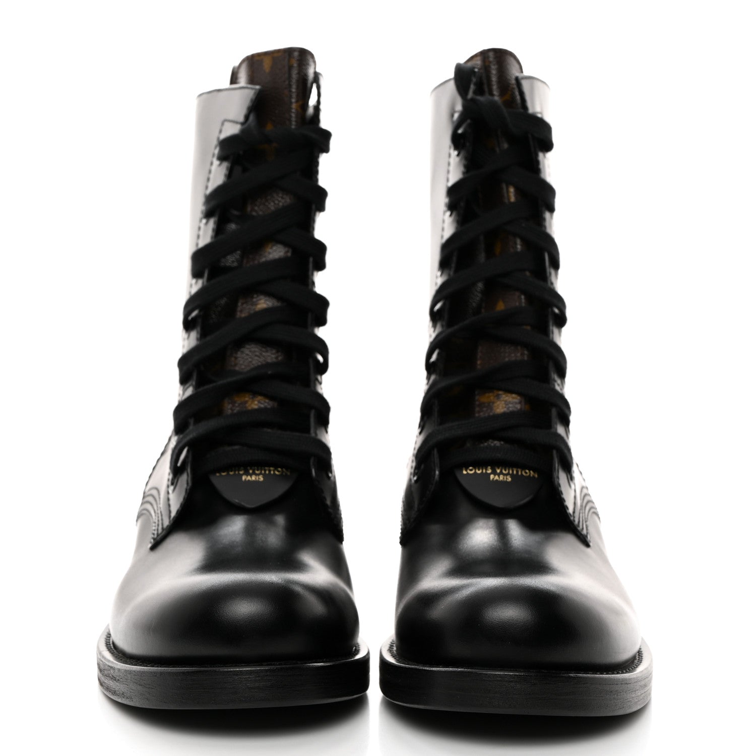 Louis Vuitton Calfskin Monogram Metropolis Flat Ranger Boots 41 Black 2 of 8
