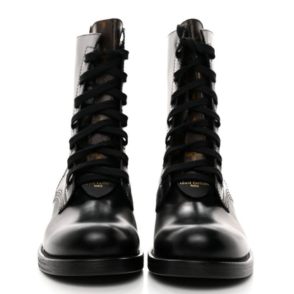 Louis Vuitton Calfskin Monogram Metropolis Flat Ranger Boots 41 Black 2 of 8