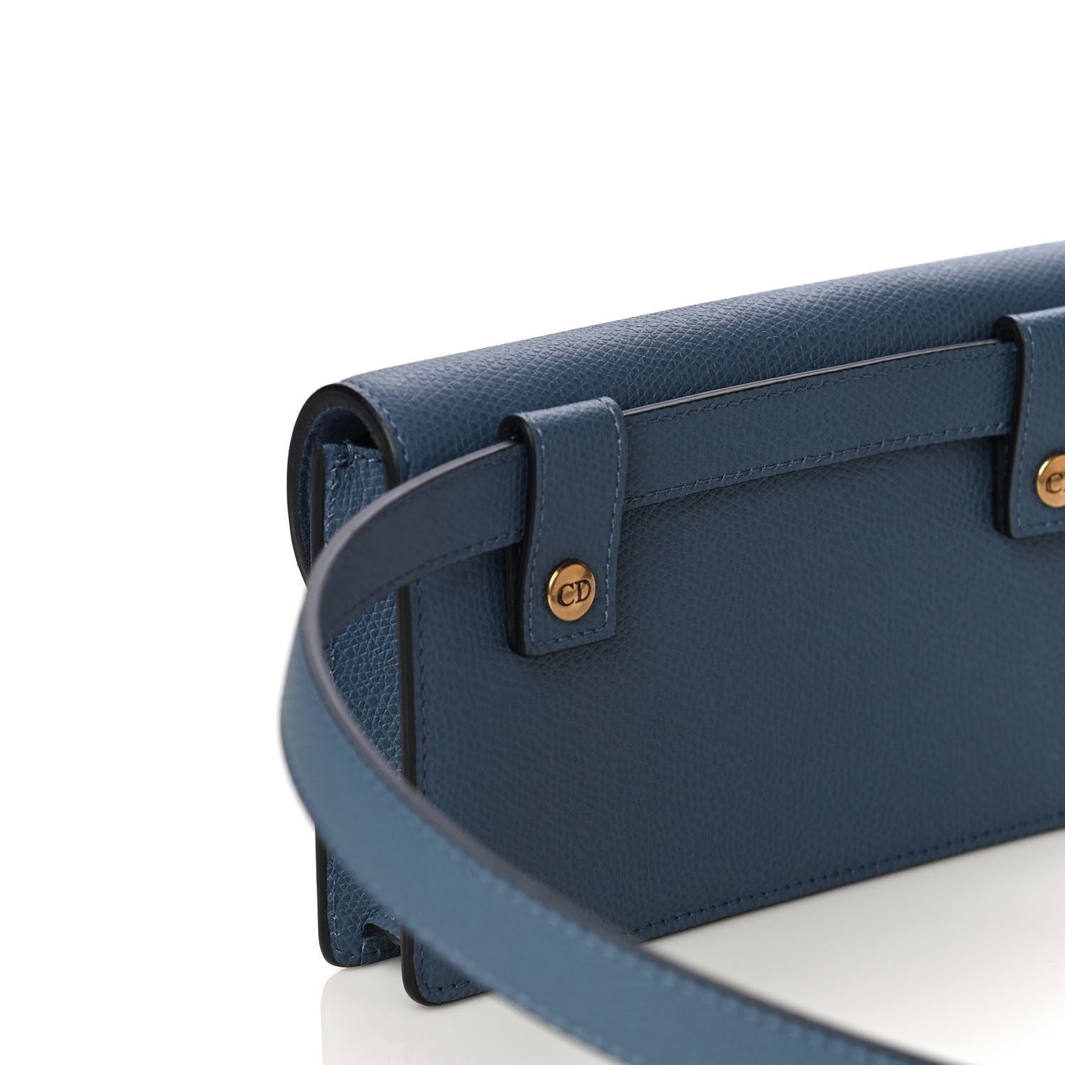 Christian Dior Grained Calfskin Saddle Belt Bag Denim Blue 7 of 13