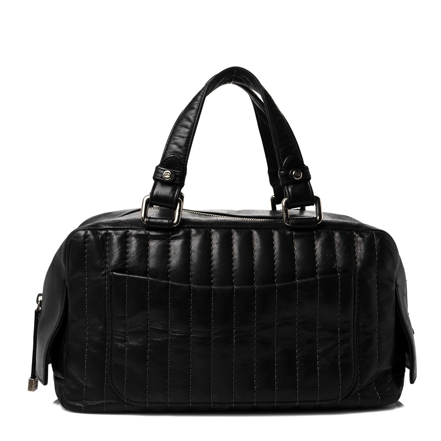 Chanel Lambskin Vertical Quilted Mademoiselle Satchel Black 1 of 13