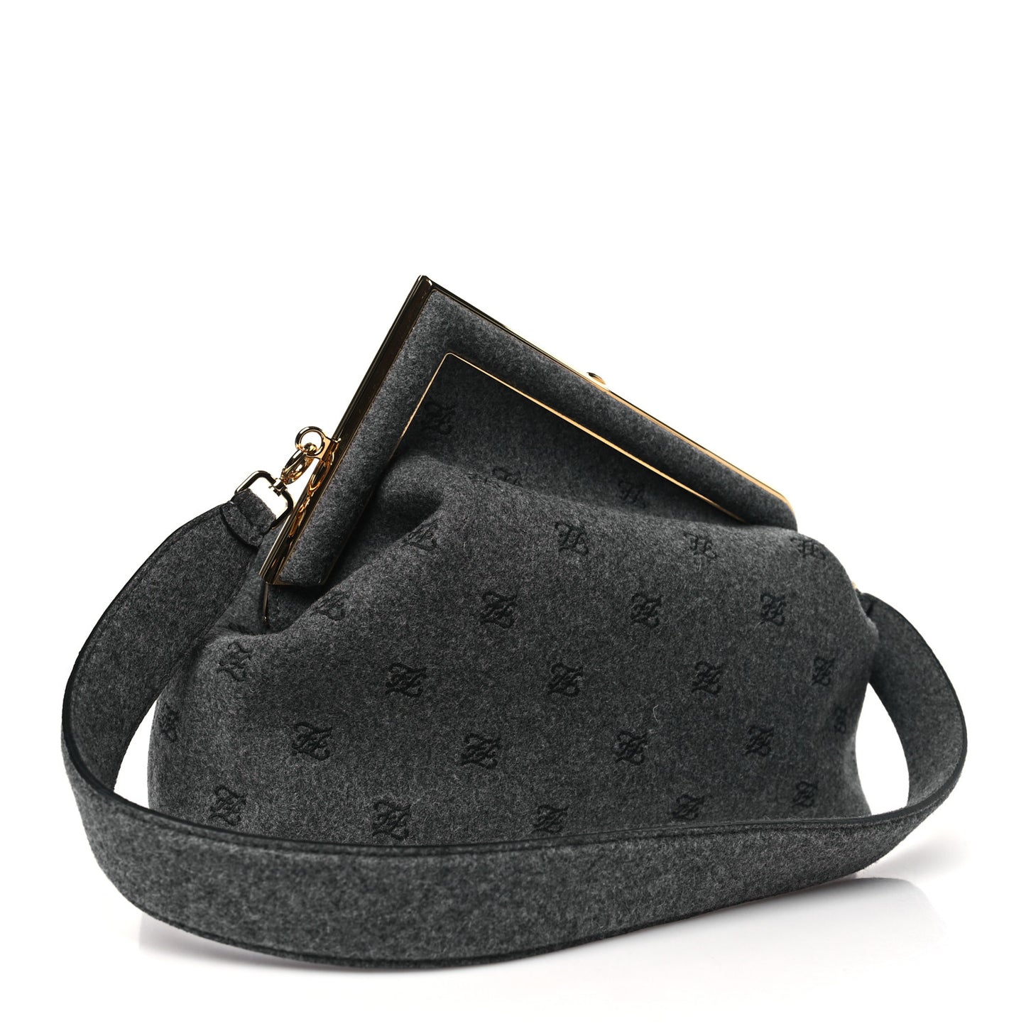 Flannel Karligraphy Embroidered Medium Fendi First Grey