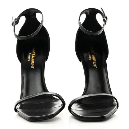 Saint Laurent Calfskin Opyum 110 Sandals 37 Black Silver 2 of 9