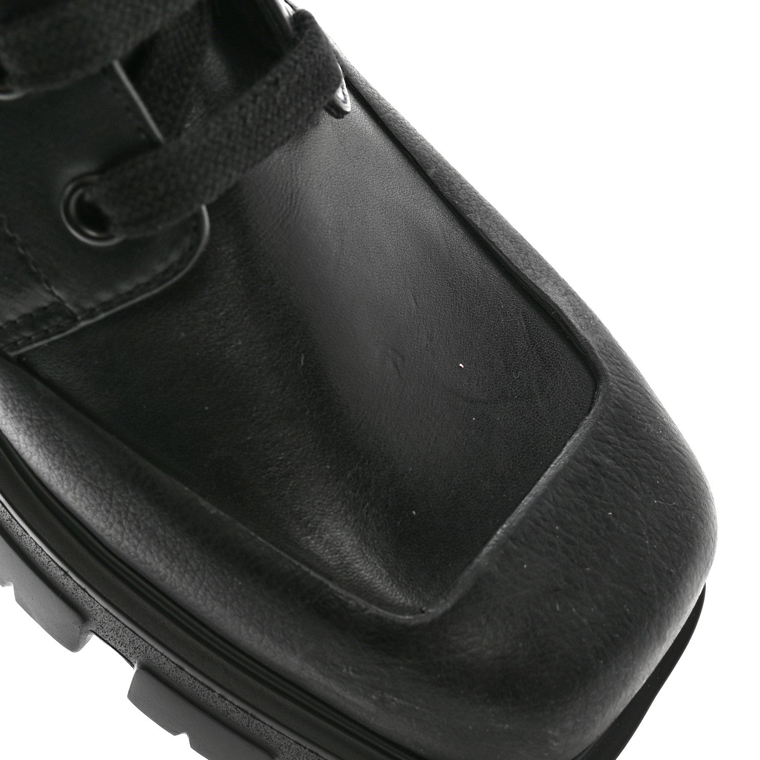 Prada Vitello Mens Lug Sole 45mm Combat Boots 9 Black 9 of 14