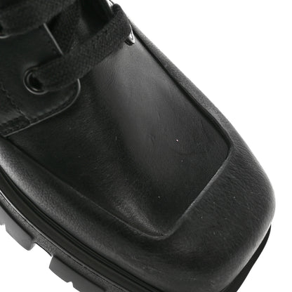 Prada Vitello Mens Lug Sole 45mm Combat Boots 9 Black 9 of 14