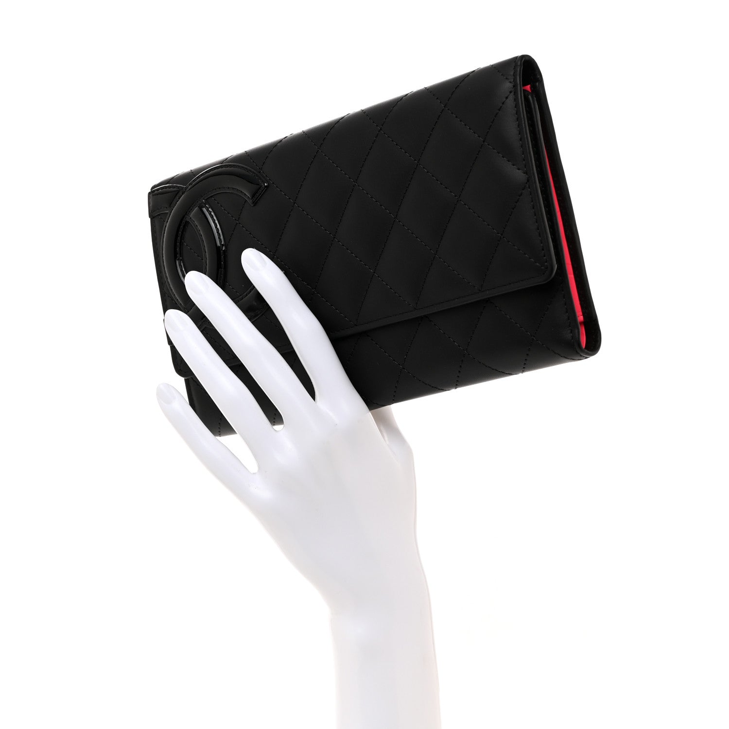Chanel Calfskin Quilted Cambon Tri-Fold Wallet Black 2 of 8