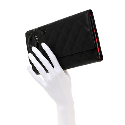 Chanel Calfskin Quilted Cambon Tri-Fold Wallet Black 2 of 8