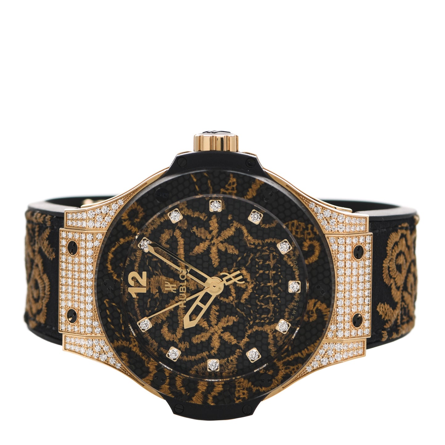 18K Yellow Gold Diamond Pave 41mm Big Bang "Broderie" Limited Edition Automatic Watch 343.VX.6580.NR.0804