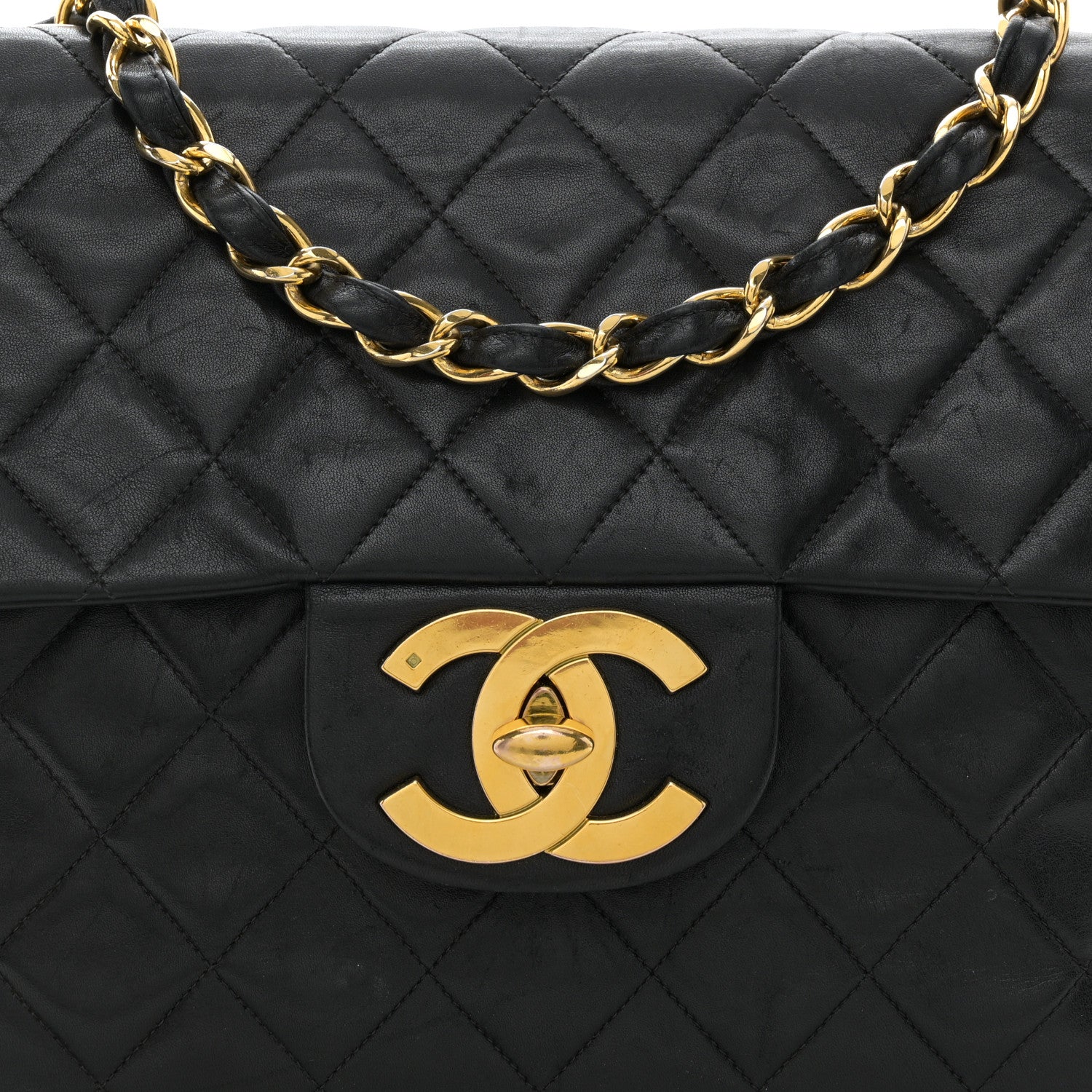 Chanel Lambskin Quilted XL Jumbo Single Flap Black 8 of 15
